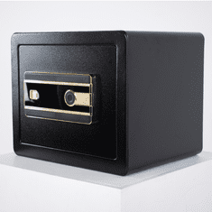 Nikcorp Oklopni kućni biometrijski sef na otisak prsta i šifru, čelični, 25x35x25 cm, crni