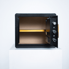 Nikcorp Oklopni kućni biometrijski sef na otisak prsta i šifru, čelični, 25x35x25 cm, crni