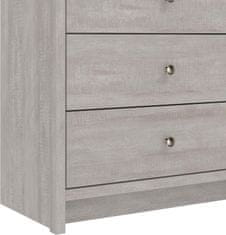 Nikcorp Galano komoda s ogledalnom ladicom, 4 ladice, 94x70x40 cm, sivi hrast, mat završna obrada, moderan dizajn za spavaću sobu