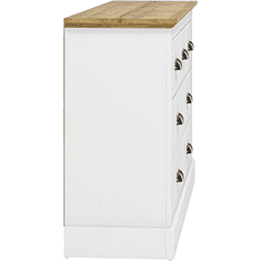 Nikcorp Galano moderna drvena komoda sa 7 ladica, bijela, 119 x 73,6 x 35,3 cm, elegantan ormarić za pohranu