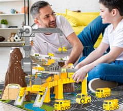 Nikcorp Dječja trkaća staza i gradilište s dizalicom, 8 automobila i spiralnom cestom, kreativni set za djecu od 3 godine