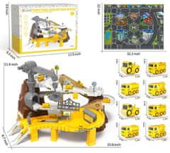 Nikcorp Dječja trkaća staza i gradilište s dizalicom, 8 automobila i spiralnom cestom, kreativni set za djecu od 3 godine