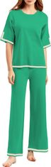 Nikcorp Ženski dvodijelni komplet od viskoze, majica i hlače širokih nogavica, udoban set za dom i šetnju, zeleni, univerzalna veličina