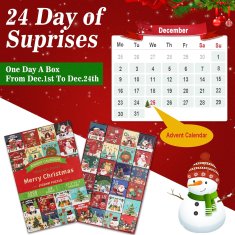 Nikcorp Božićni adventski kalendar Puzzle 1008 dijelova, 24 kutije iznenađenja za djecu i odrasle, 70x50 cm, blagdanski motiv