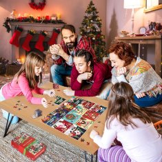 Nikcorp Božićni adventski kalendar Puzzle 1008 dijelova, 24 kutije iznenađenja za djecu i odrasle, 70x50 cm, blagdanski motiv