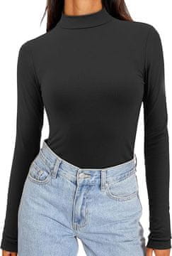 Nikcorp Ženska uska majica dugih rukava s dolčevitom elegantna crna XL elastična za svakodnevne i poslovne prilike