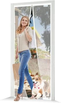 Nikcorp Magnetska mreža protiv insekata za balkonska vrata 125x205 cm bijela, montaža bez bušenja, automatsko zatvaranje