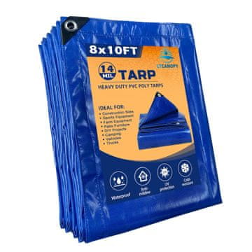 Nikcorp Vodootporna zaštitna cerada 1,8 x 3 m s metalnim ušicama, PVC materijal otporan na vjetar i UV zračenje, plava boja