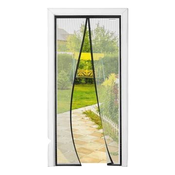 Nikcorp Magnetska mreža protiv komaraca za balkonska vrata 105x220 cm Crna - automatsko zatvaranje, poliester