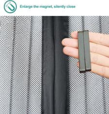 Nikcorp Magnetska mreža protiv komaraca za balkonska vrata 80x215 cm, automatsko zatvaranje, crna, čvrsta gaza bez bušenja