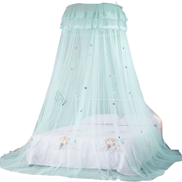 Nikcorp Zaštitna mreža protiv komaraca i baldahin za dječji krevet, okrugli, plavi, poliester, 66 x 272 cm, dekoracija za dječju sobu