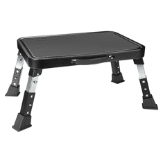 Nikcorp Sklopivi metalni oslonac za noge podesiv po visini 3 razine crni protuklizni do 150 kg