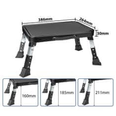 Nikcorp Sklopivi metalni oslonac za noge podesiv po visini 3 razine crni protuklizni do 150 kg