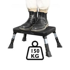Nikcorp Sklopivi metalni oslonac za noge podesiv po visini 3 razine crni protuklizni do 150 kg