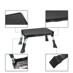 Nikcorp Sklopivi metalni oslonac za noge podesiv po visini 3 razine crni protuklizni do 150 kg