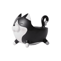 Nikcorp Dekorativna zdjela u obliku figure mačke za bombone i sitnice - 14 cm, praktična posuda za ključeve i nakit, crno-bijela