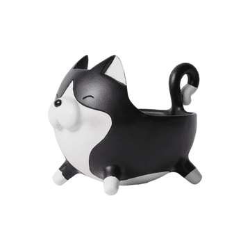 Nikcorp Dekorativna zdjela u obliku figure mačke za bombone i sitnice - 14 cm, praktična posuda za ključeve i nakit, crno-bijela