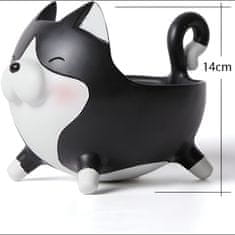 Nikcorp Dekorativna zdjela u obliku figure mačke za bombone i sitnice - 14 cm, praktična posuda za ključeve i nakit, crno-bijela