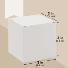 Nikcorp Set od 100 bijelih papirnatih poklon kutija za sitnice 7,6x7,6x7,6 cm, elegantne sklopive kutijice za vjenčanja i darivanje