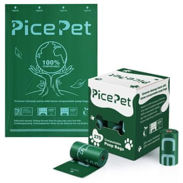 Nikcorp Biorazgradive vrećice za pseći izmet, 100% kompostabilne, nepropusne i izdržljive, zelene, 23x33 cm, set 270 komada