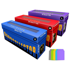 Nikcorp Set 3 kutije za pohranu 3000+ kolekcionarskih kartica s 10 pregrada, plava, crvena i ljubičasta, debeli karton