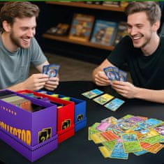 Nikcorp Set 3 kutije za pohranu 3000+ kolekcionarskih kartica s 10 pregrada, plava, crvena i ljubičasta, debeli karton