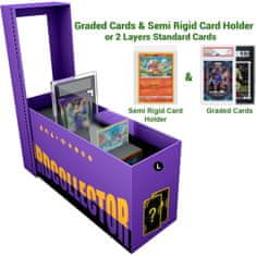 Nikcorp Set 3 kutije za pohranu 3000+ kolekcionarskih kartica s 10 pregrada, plava, crvena i ljubičasta, debeli karton