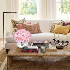 Nikcorp Umjetni božuri u staklenoj vazi, dekorativni buket s efektom vode, realističan 3D izgled, ružičasti, 6 komada