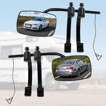 Nikcorp Univerzalna ogledala za vuču kamp prikolice i kampera, dodatni retrovizori za SUV i kombi, set 2 komada, brza montaža bez alata