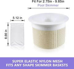 Nikcorp Set od 60 najlonskih čarapa za skimer bazena i vrtna jezerca, univerzalna zaštita pumpe i filtracije, višekratna upotreba