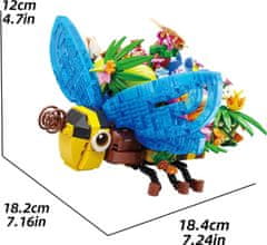 Nikcorp Set kockica Insekti i cvijeće, 627 elemenata, 18 cm - Kreativna dekoracija i graditeljski set za djecu i odrasle