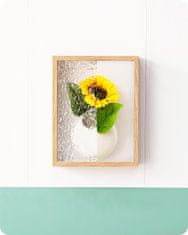 Nikcorp Dekorativna zidna keramička vaza s valovitim akrilnim okvirom, bijela, MDF i keramika, moderni zidni dekor za dom