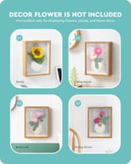 Nikcorp Dekorativna zidna keramička vaza s valovitim akrilnim okvirom, bijela, MDF i keramika, moderni zidni dekor za dom