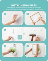 Nikcorp Dekorativna zidna keramička vaza s valovitim akrilnim okvirom, bijela, MDF i keramika, moderni zidni dekor za dom