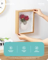 Nikcorp Dekorativna zidna keramička vaza s valovitim akrilnim okvirom, bijela, MDF i keramika, moderni zidni dekor za dom