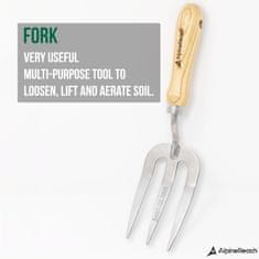 Nikcorp Set 4 premium vrtnih alata od nehrđajućeg čelika s drvenim ručkama u poklon kutiji - lopatica, vilica, plijevljenje i škare