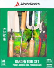 Nikcorp Set 4 premium vrtnih alata od nehrđajućeg čelika s drvenim ručkama u poklon kutiji - lopatica, vilica, plijevljenje i škare