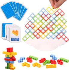 Nikcorp Tetra Tower društvena igra ravnoteže sa 48 ABS blokova i karticama, edukativna zabava za djecu i odrasle