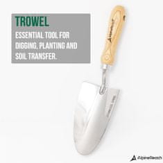 Nikcorp Set 4 premium vrtnih alata od nehrđajućeg čelika s drvenim ručkama u poklon kutiji - lopatica, vilica, plijevljenje i škare