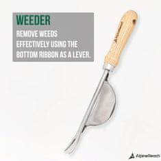 Nikcorp Set 4 premium vrtnih alata od nehrđajućeg čelika s drvenim ručkama u poklon kutiji - lopatica, vilica, plijevljenje i škare