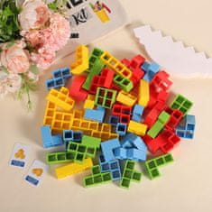 Nikcorp Tetra Tower društvena igra ravnoteže sa 48 ABS blokova i karticama, edukativna zabava za djecu i odrasle