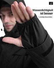 Nikcorp Muška vodootporna kišna jakna s kapuljačom M ripstop poliester 10.000 mm crna za biciklizam i outdoor aktivnosti