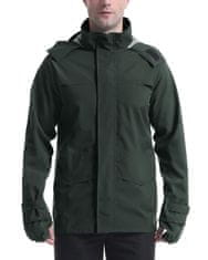 Nikcorp Muška vodootporna kišna jakna s kapuljačom i vizirom, prozračna, ripstop materijal, zelena, XL