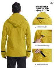Nikcorp Muška vodootporna kišna jakna s kapuljačom i ventilacijom, prozračna biciklistička kabanica, Žuta XXL