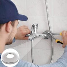 Nikcorp Set 4 srebrne rozete za cijevi od nehrđajućeg čelika - 2x 25 mm i 2x 32 mm, kromirani poklopci za instalacije