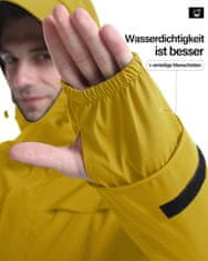 Nikcorp Muška vodootporna kišna jakna s kapuljačom i ventilacijom, prozračna biciklistička kabanica, Žuta XXL