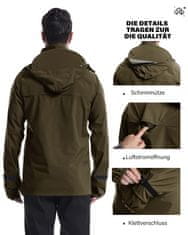 Nikcorp Muška vodootporna kišna jakna s kapuljačom i vizirom, prozračna zaštita od vjetra, ripstop poliester, Smeđa, veličina M