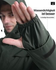 Nikcorp Muška vodootporna kišna jakna s kapuljačom i vizirom, prozračna, ripstop materijal, zelena, XL