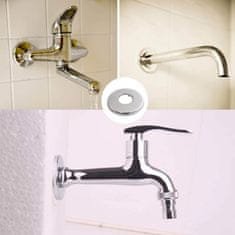 Nikcorp Set 4 srebrne rozete za cijevi od nehrđajućeg čelika - 2x 25 mm i 2x 32 mm, kromirani poklopci za instalacije