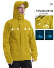 Nikcorp Muška vodootporna kišna jakna s kapuljačom i ventilacijom, prozračna biciklistička kabanica, Žuta XXL